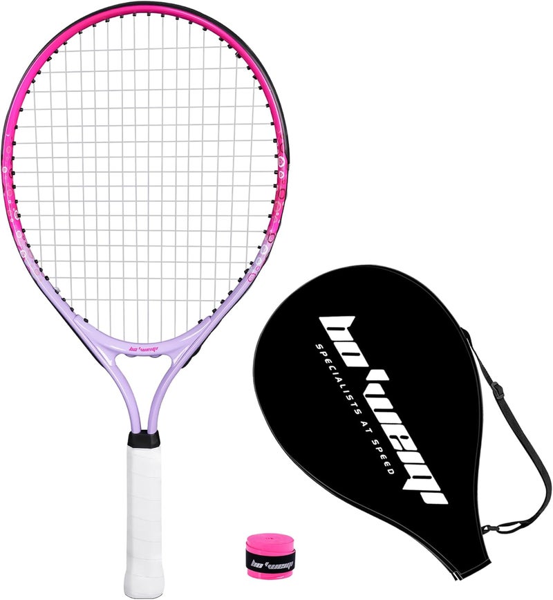 BOWEI 17"-25" Kids Tennis Racket for Aged 2-12 Lightweight Youth Tennis Racquet for Girls and Boys Outdoor/Indoor Sports with 1 Non-Slip Grip and 1 Shoulder Strap Bag Easy Carry - Image 1